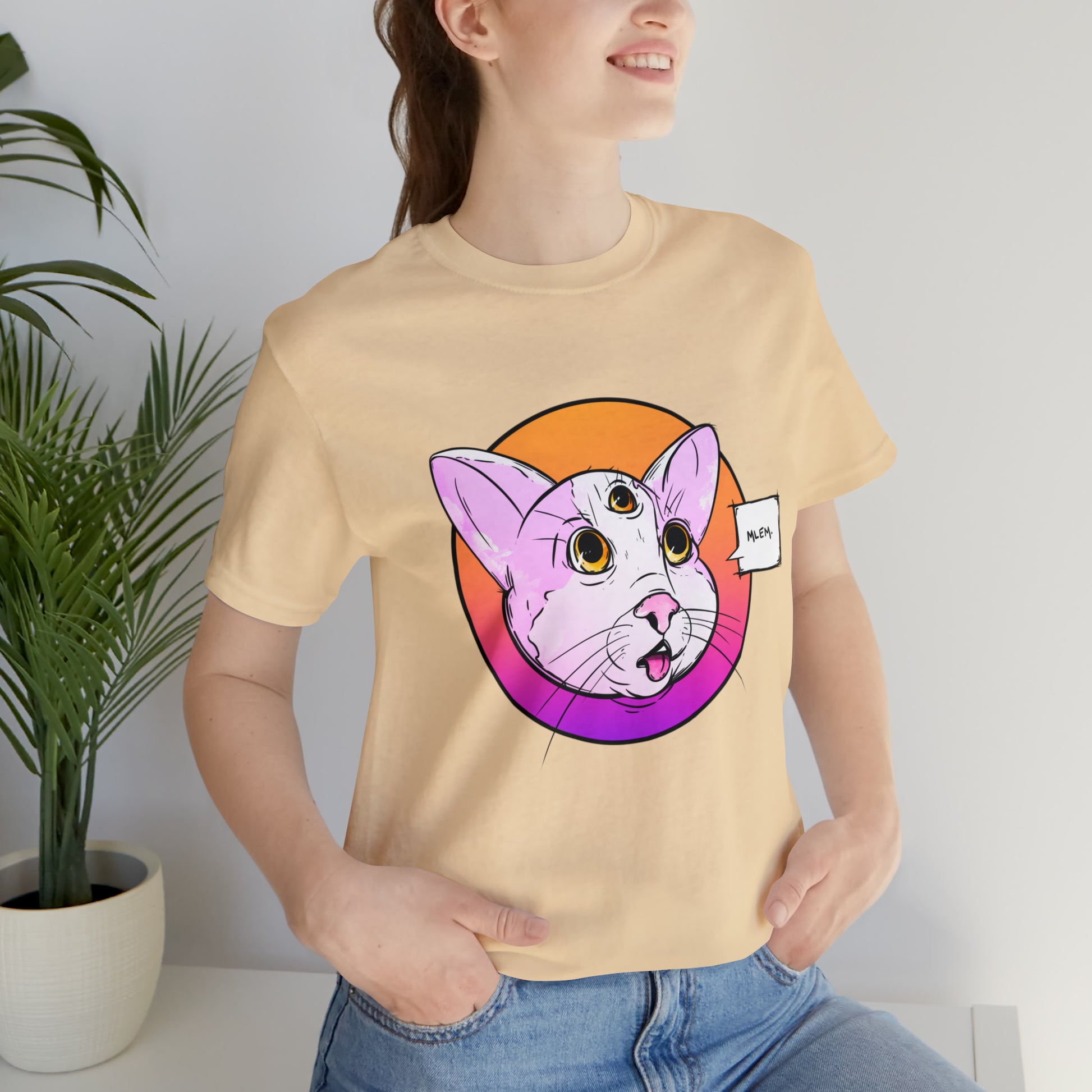 MLEM Cat Jersey Short Sleeve Tee T-Shirt Printify   