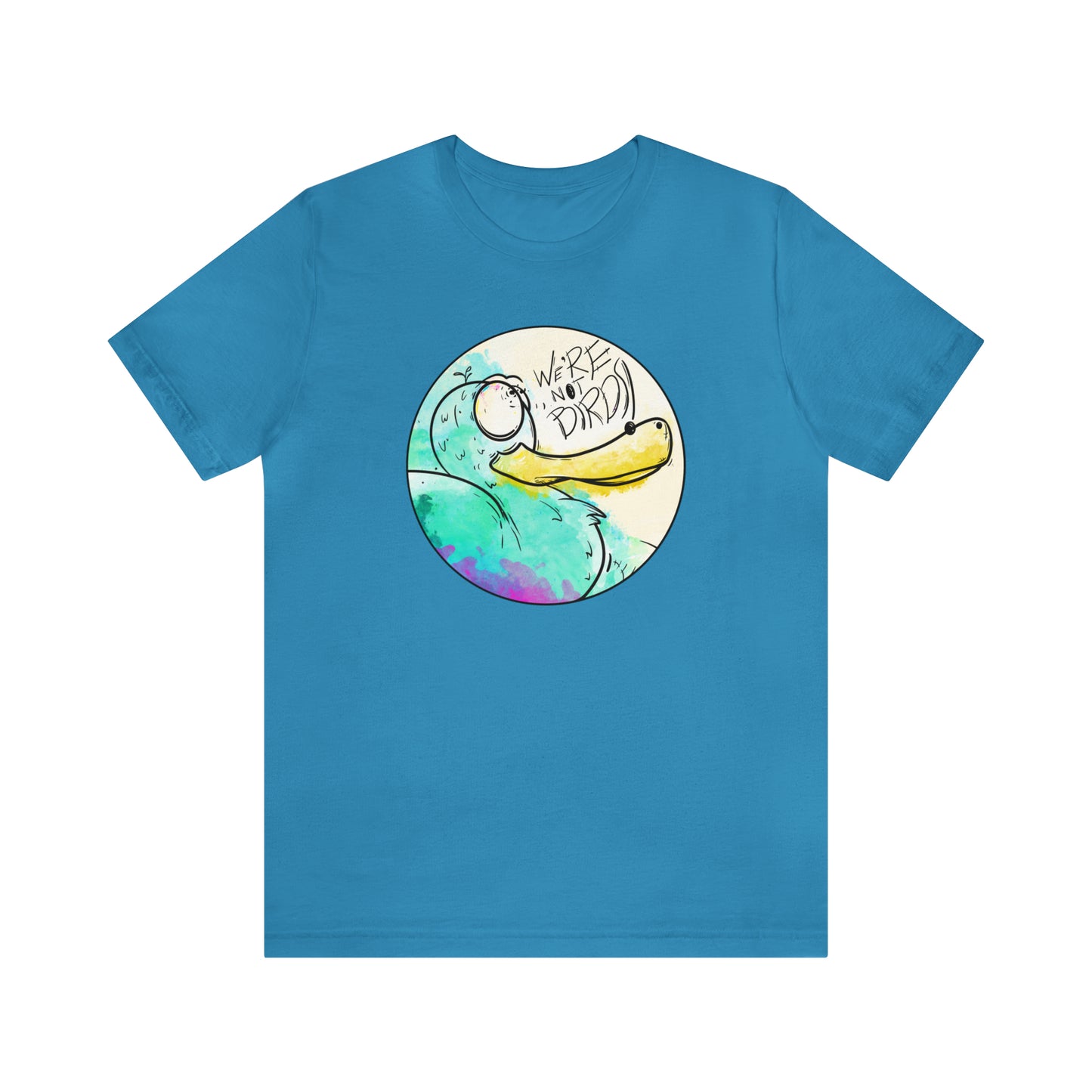 Duck Face Jersey Short Sleeve Tee T-Shirt Printify Aqua S