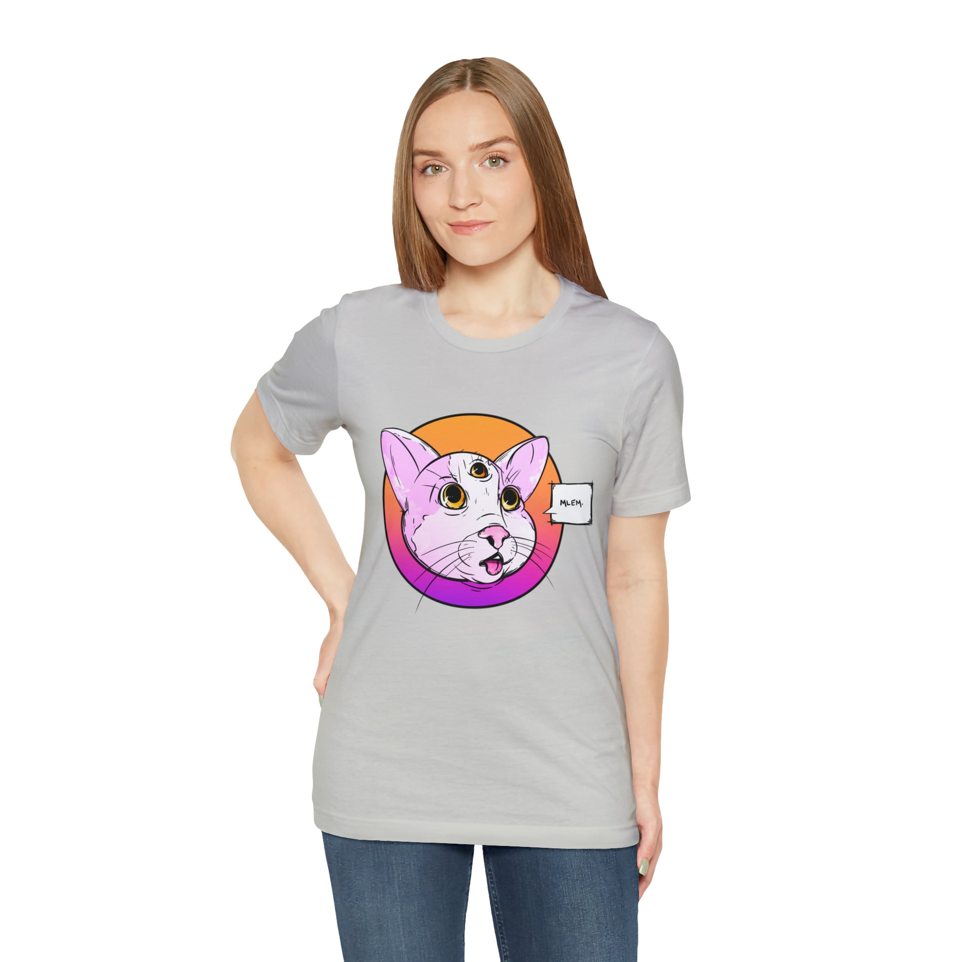 MLEM Cat Jersey Short Sleeve Tee T-Shirt Printify   