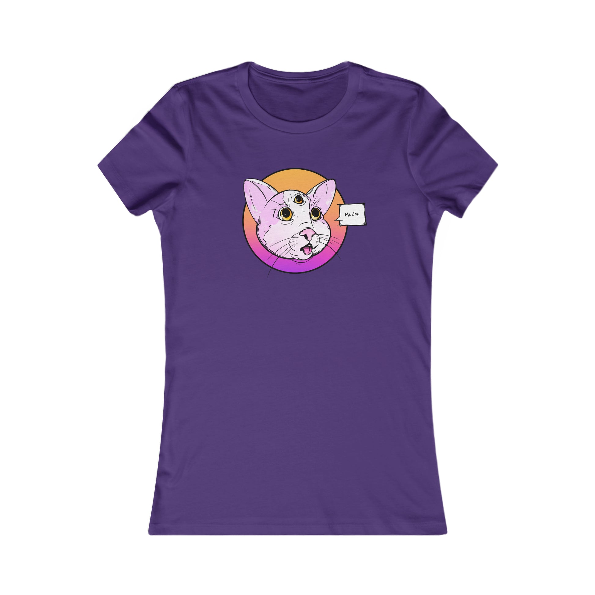 MLEM Cat Women's Tee T-Shirt Printify S Team Purple 