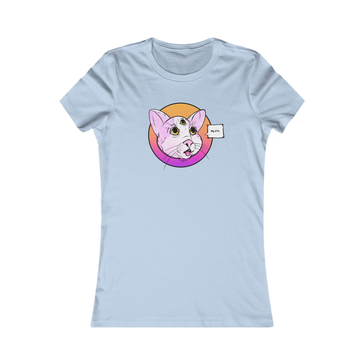 MLEM Cat Women's Tee T-Shirt Printify S Baby Blue