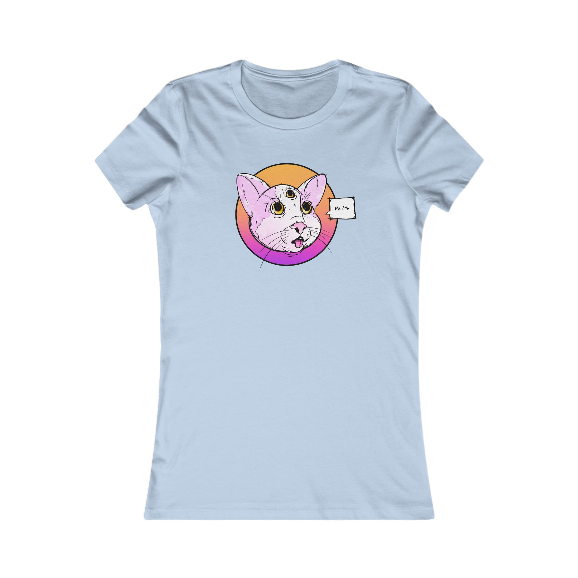 MLEM Cat Women's Tee T-Shirt Printify S Baby Blue