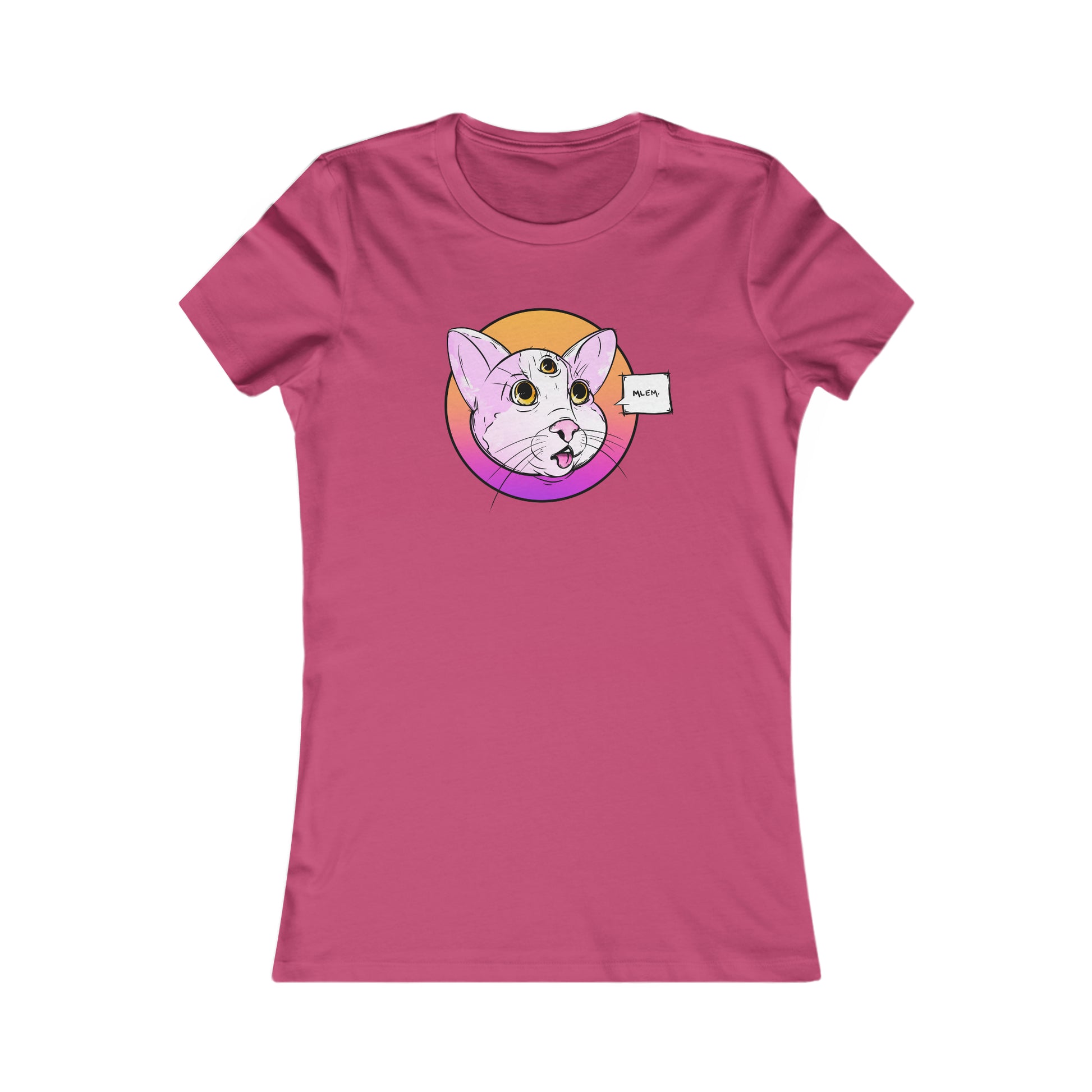 MLEM Cat Women's Tee T-Shirt Printify S Berry 