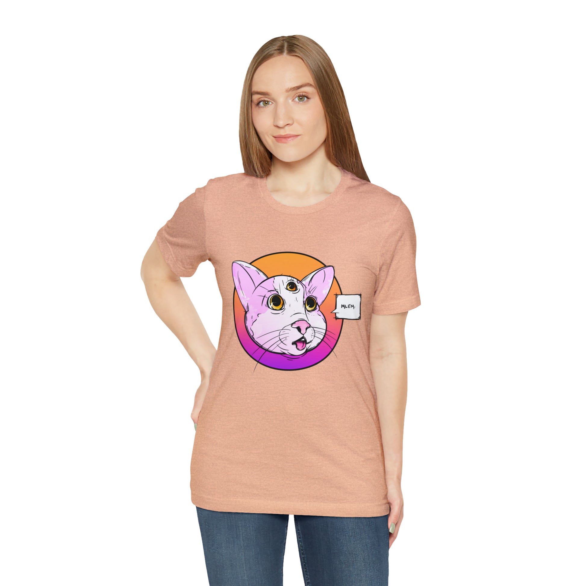 MLEM Cat Jersey Short Sleeve Tee T-Shirt Printify   