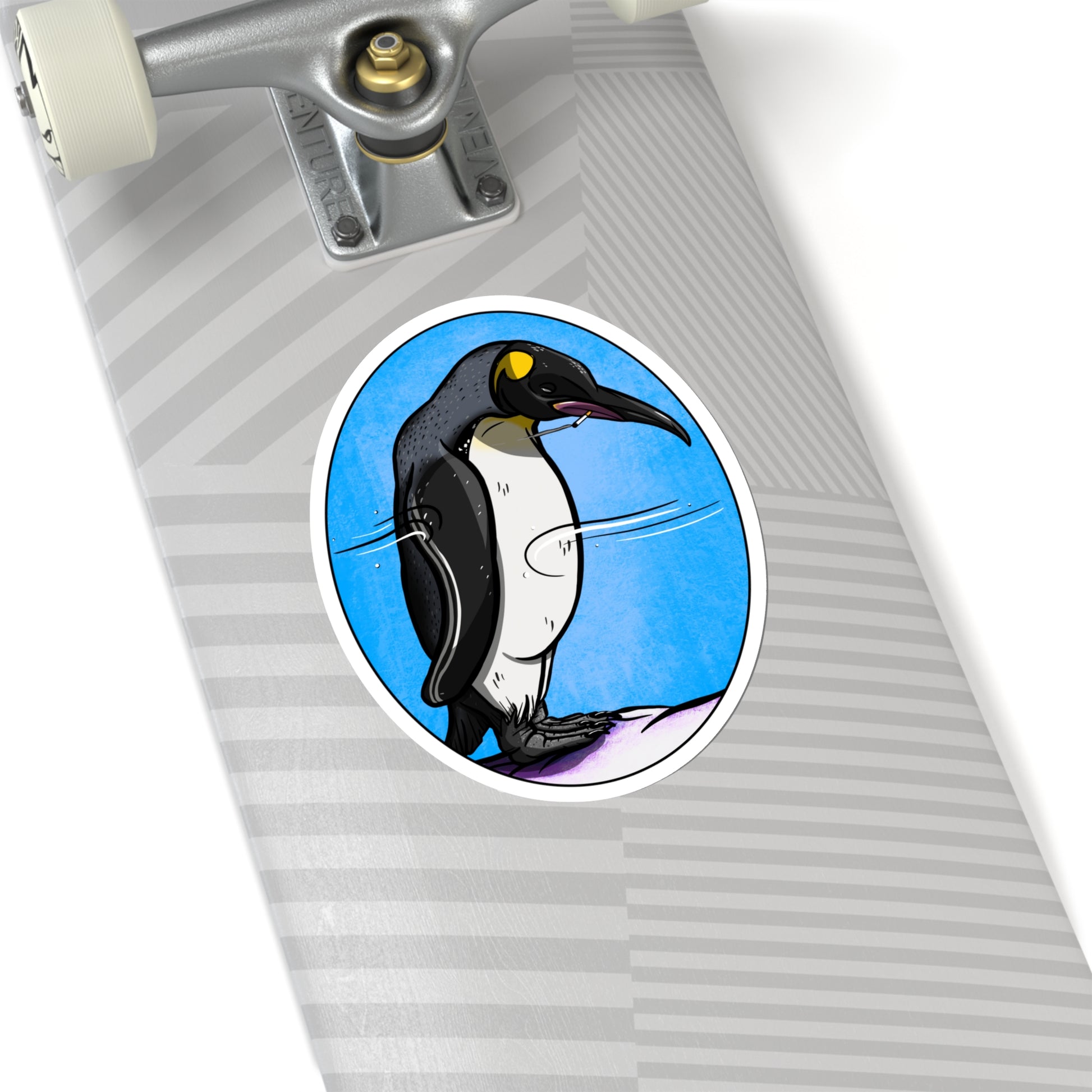 Nihilistic Penguin Vinyl Sticker Paper products Printify   