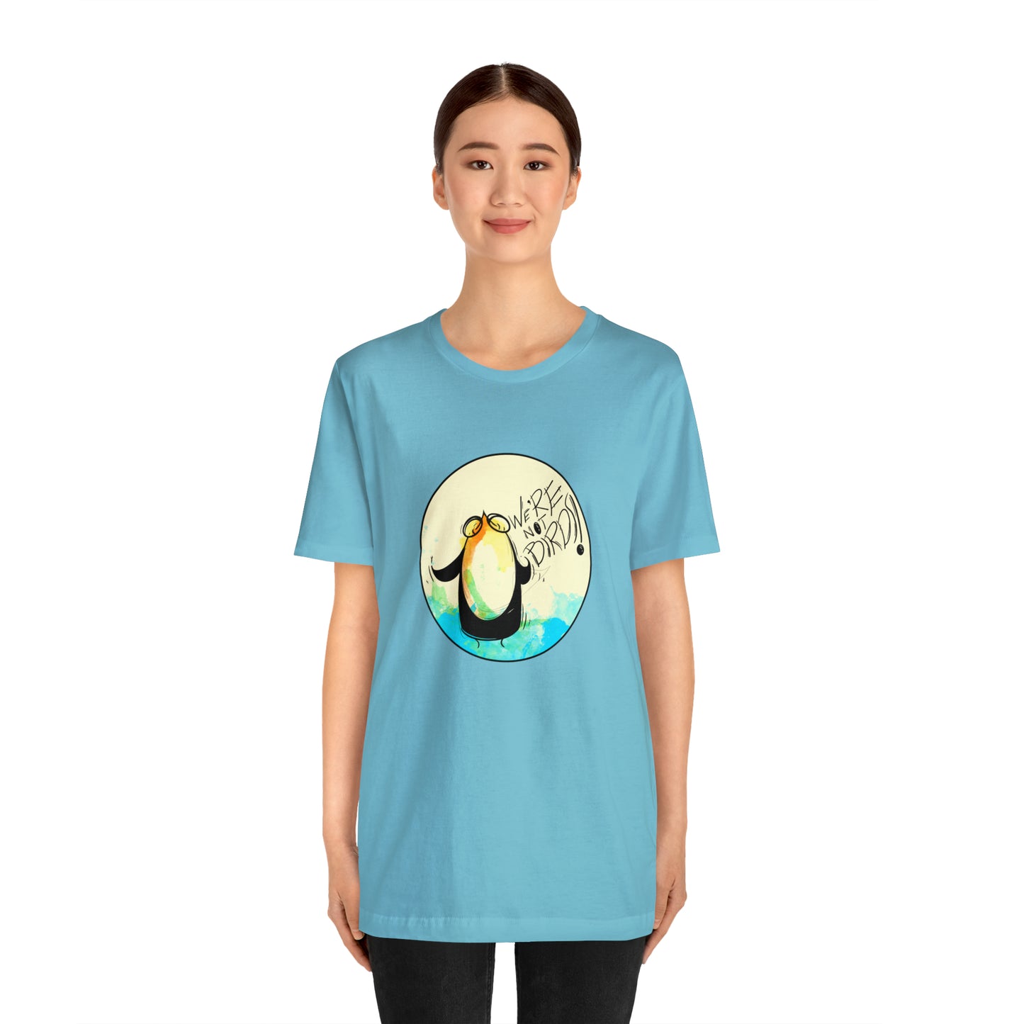 We're Not Birds! Jersey Short Sleeve Tee T-Shirt Printify   