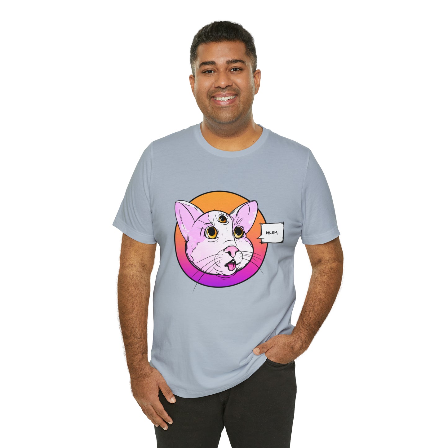 MLEM Cat Jersey Short Sleeve Tee T-Shirt Printify   