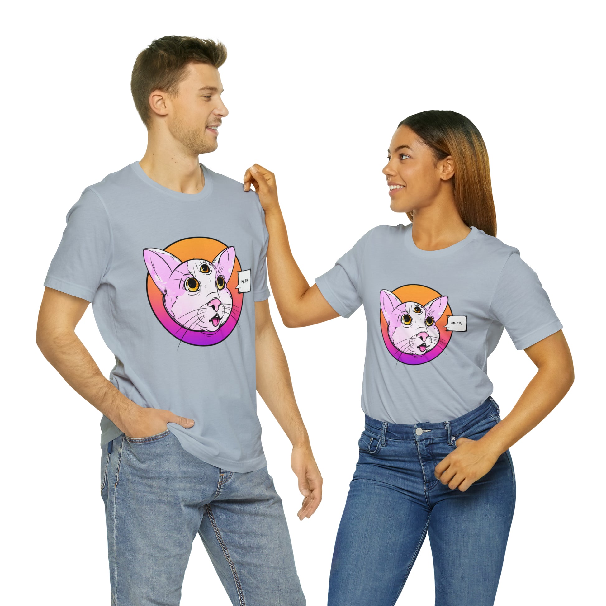 MLEM Cat Jersey Short Sleeve Tee T-Shirt Printify   