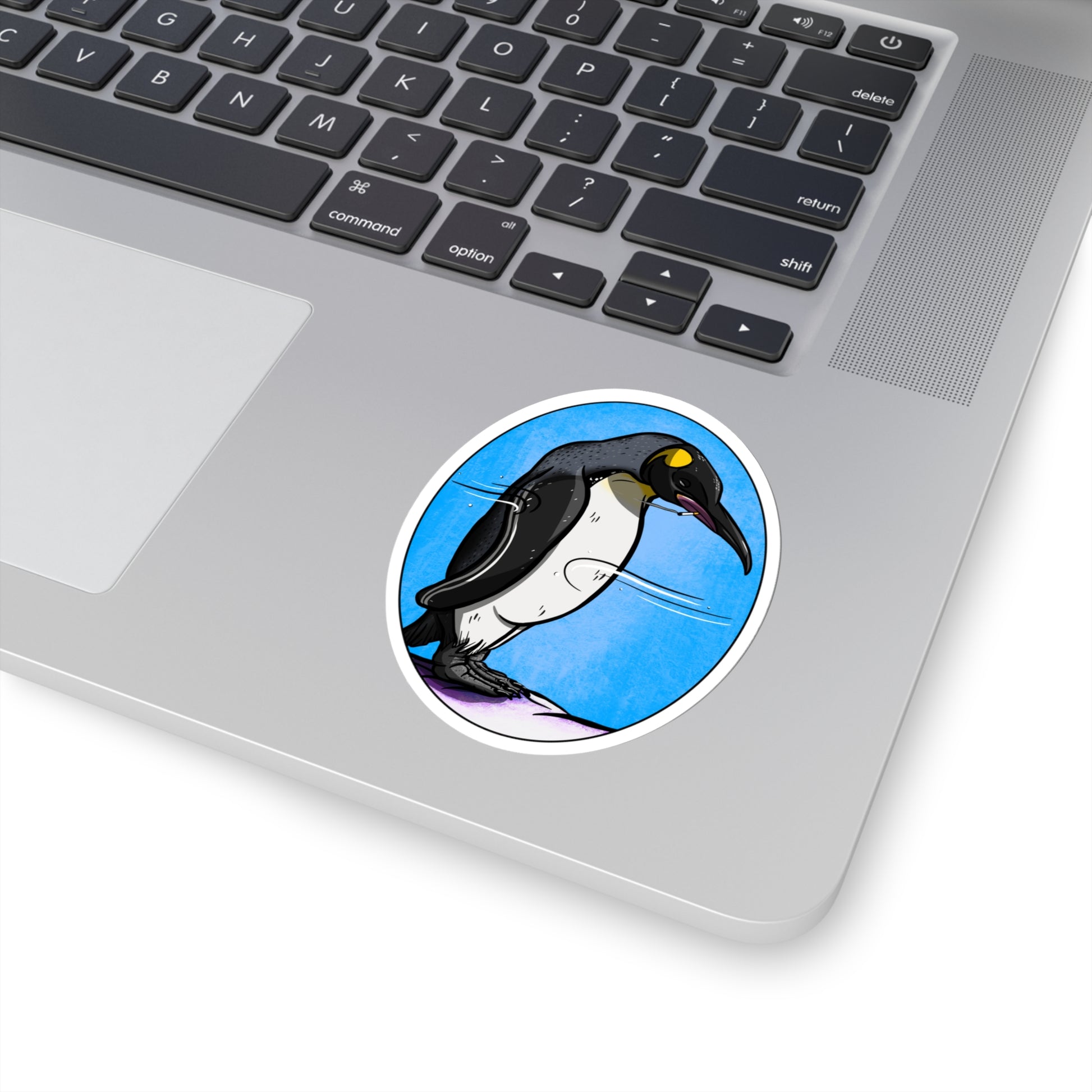 Nihilistic Penguin Vinyl Sticker Paper products Printify   