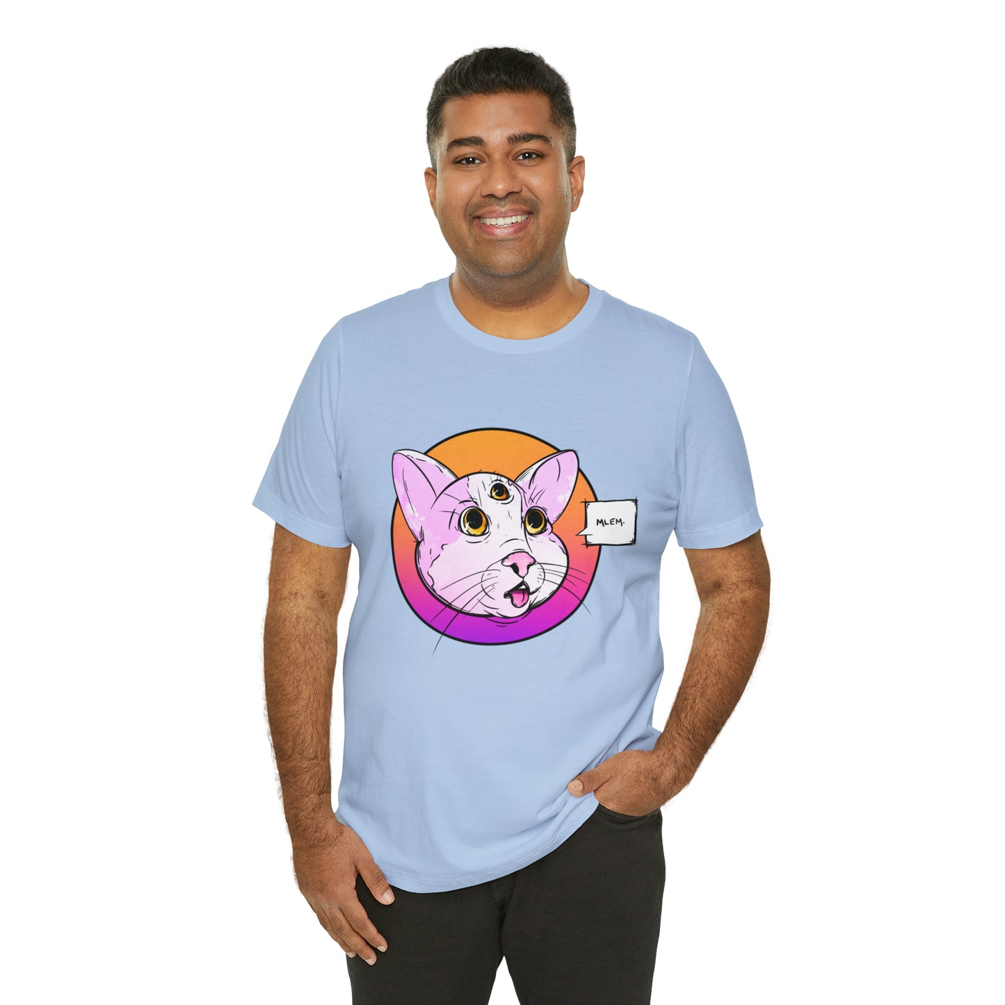 MLEM Cat Jersey Short Sleeve Tee T-Shirt Printify   