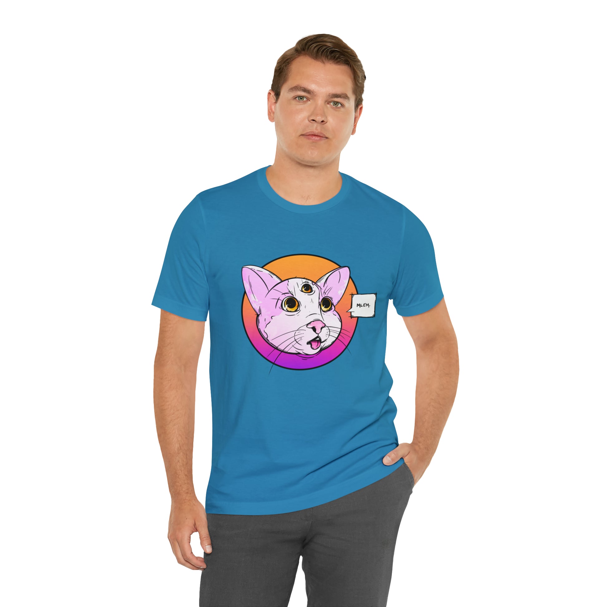 MLEM Cat Jersey Short Sleeve Tee T-Shirt Printify   