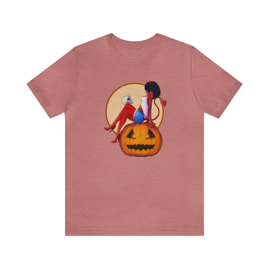 Red Devil Short Sleeve Tee T-Shirt Printify Heather Mauve S 
