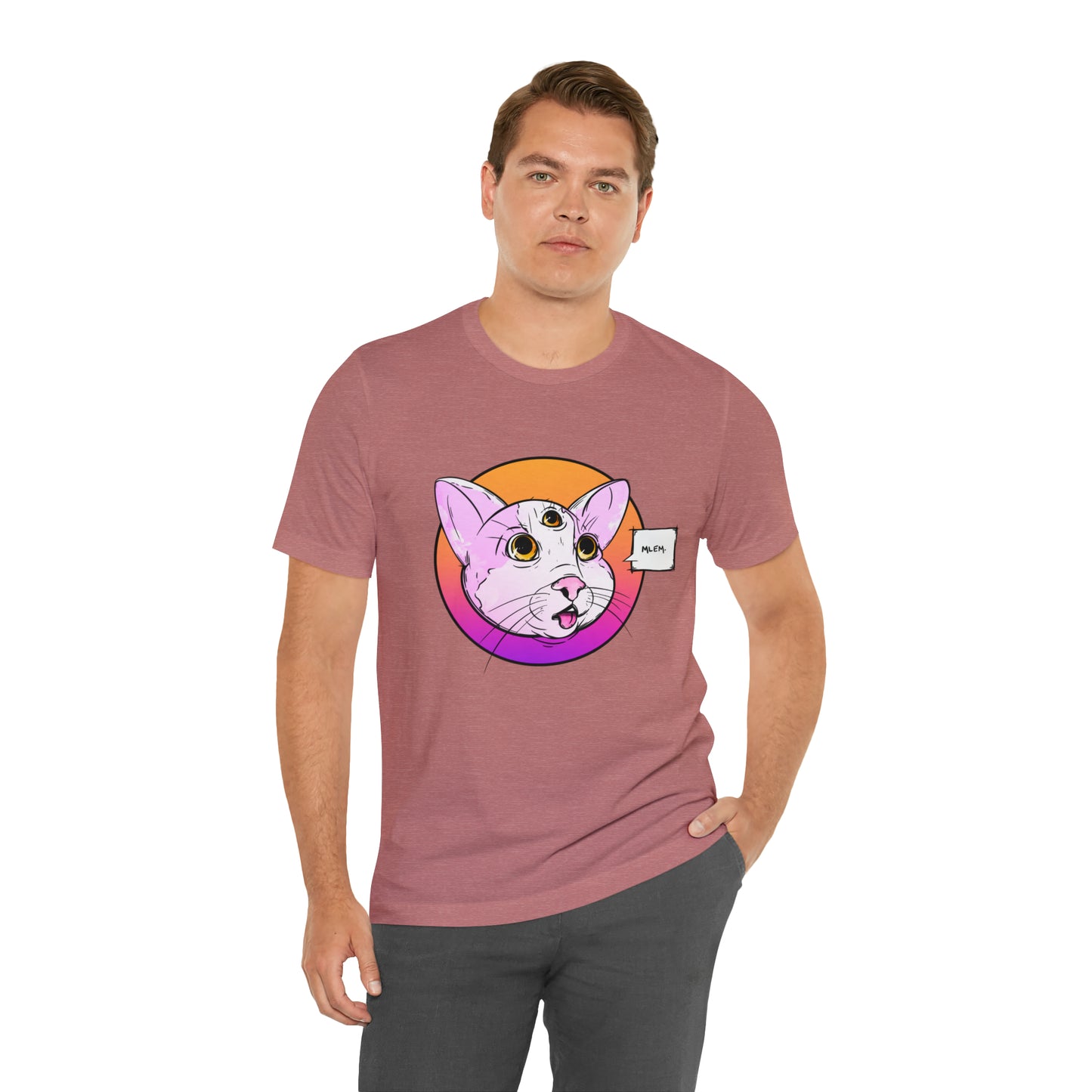 MLEM Cat Jersey Short Sleeve Tee T-Shirt Printify   