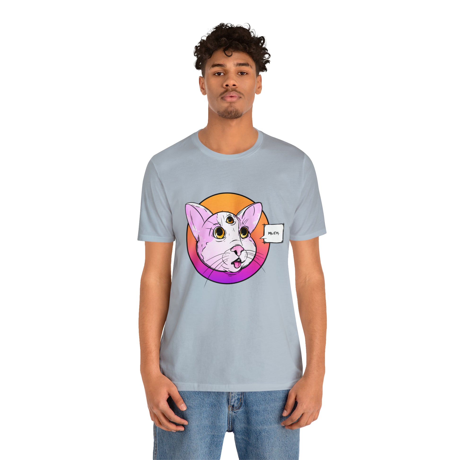 MLEM Cat Jersey Short Sleeve Tee T-Shirt Printify   