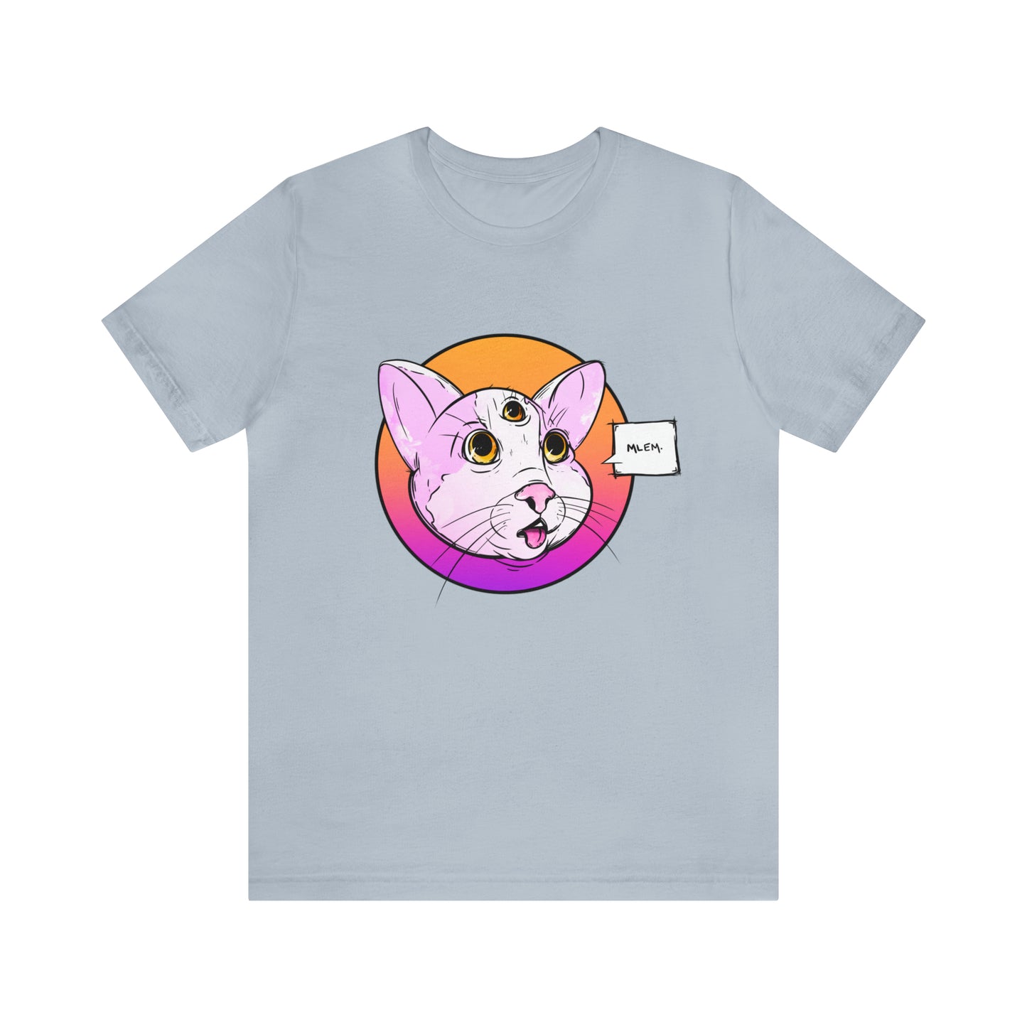 MLEM Cat Jersey Short Sleeve Tee T-Shirt Printify Light Blue S 