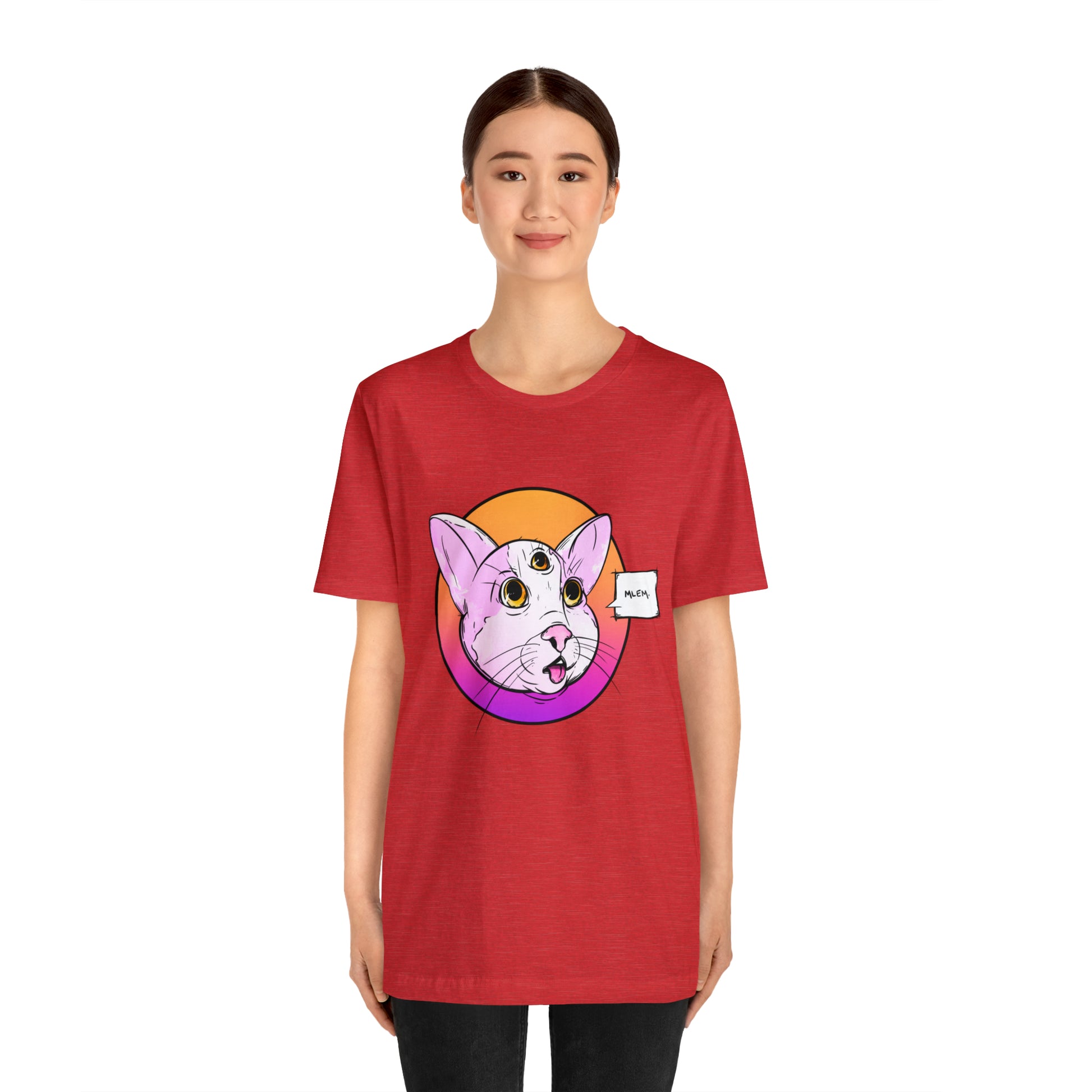 MLEM Cat Jersey Short Sleeve Tee T-Shirt Printify   