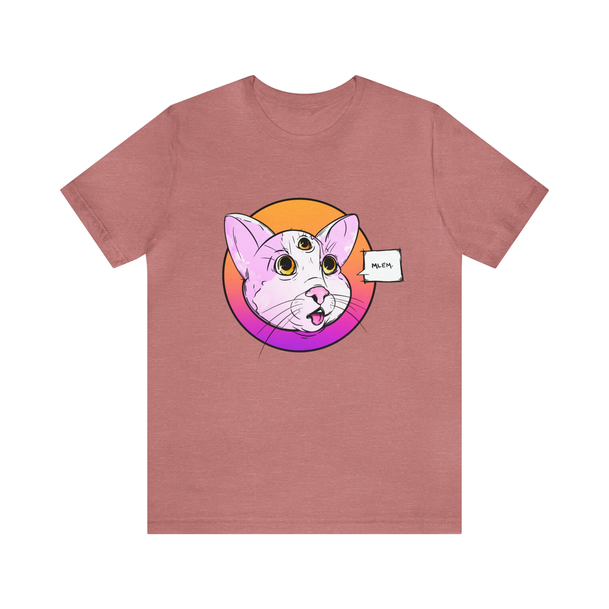 MLEM Cat Jersey Short Sleeve Tee T-Shirt Printify Heather Mauve S 