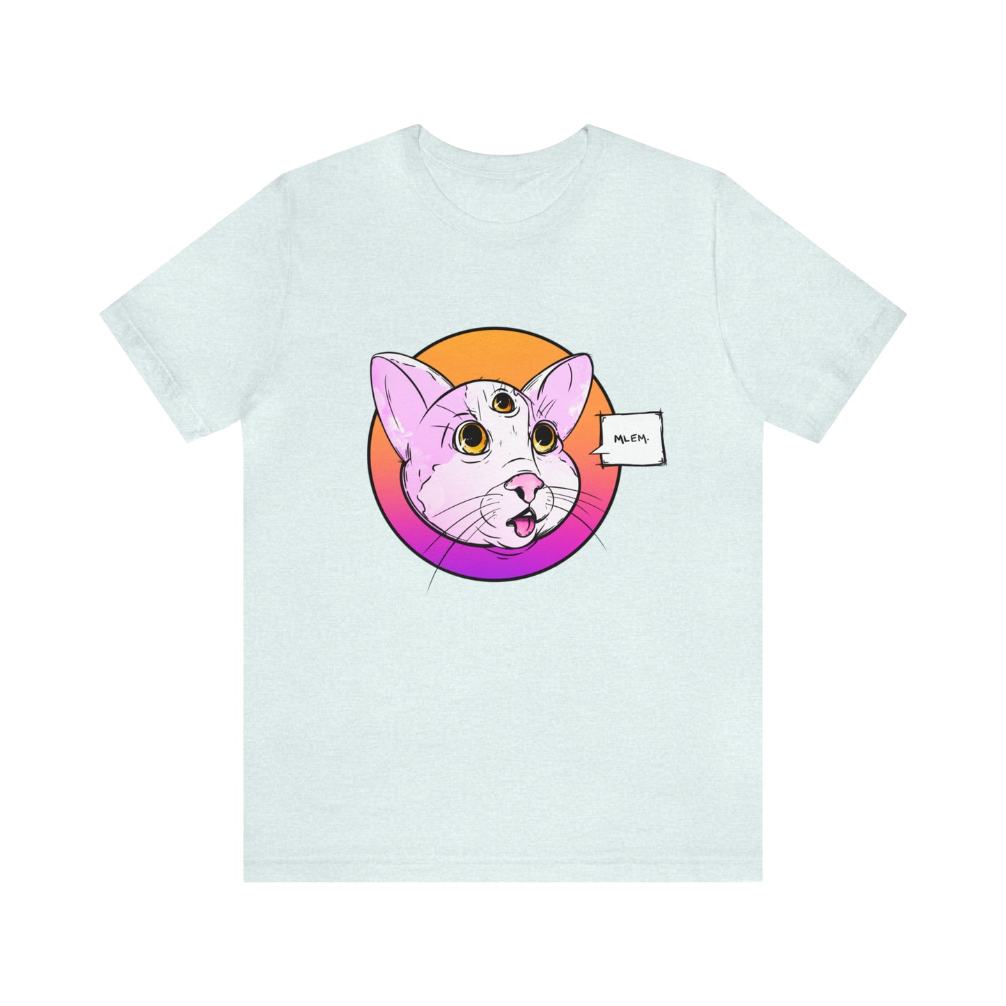 MLEM Cat Jersey Short Sleeve Tee T-Shirt Printify Heather Ice Blue S 